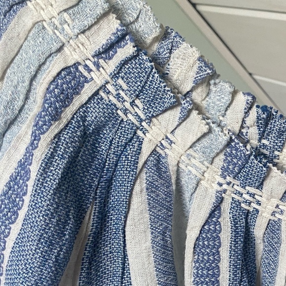 Faherty Annabelle Boho Top Organic Cotton Blend Blouse Size S Blue and White - Picture 6 of 11